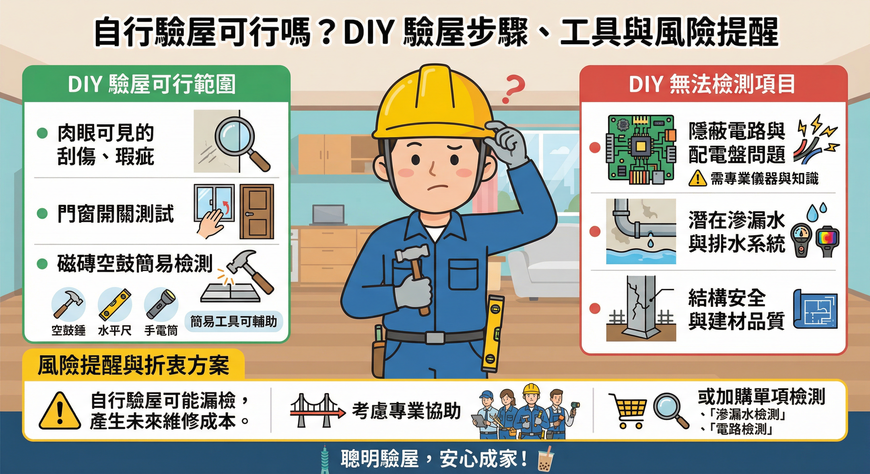 自行驗屋可行嗎？DIY 驗屋步驟、工具與風險提醒