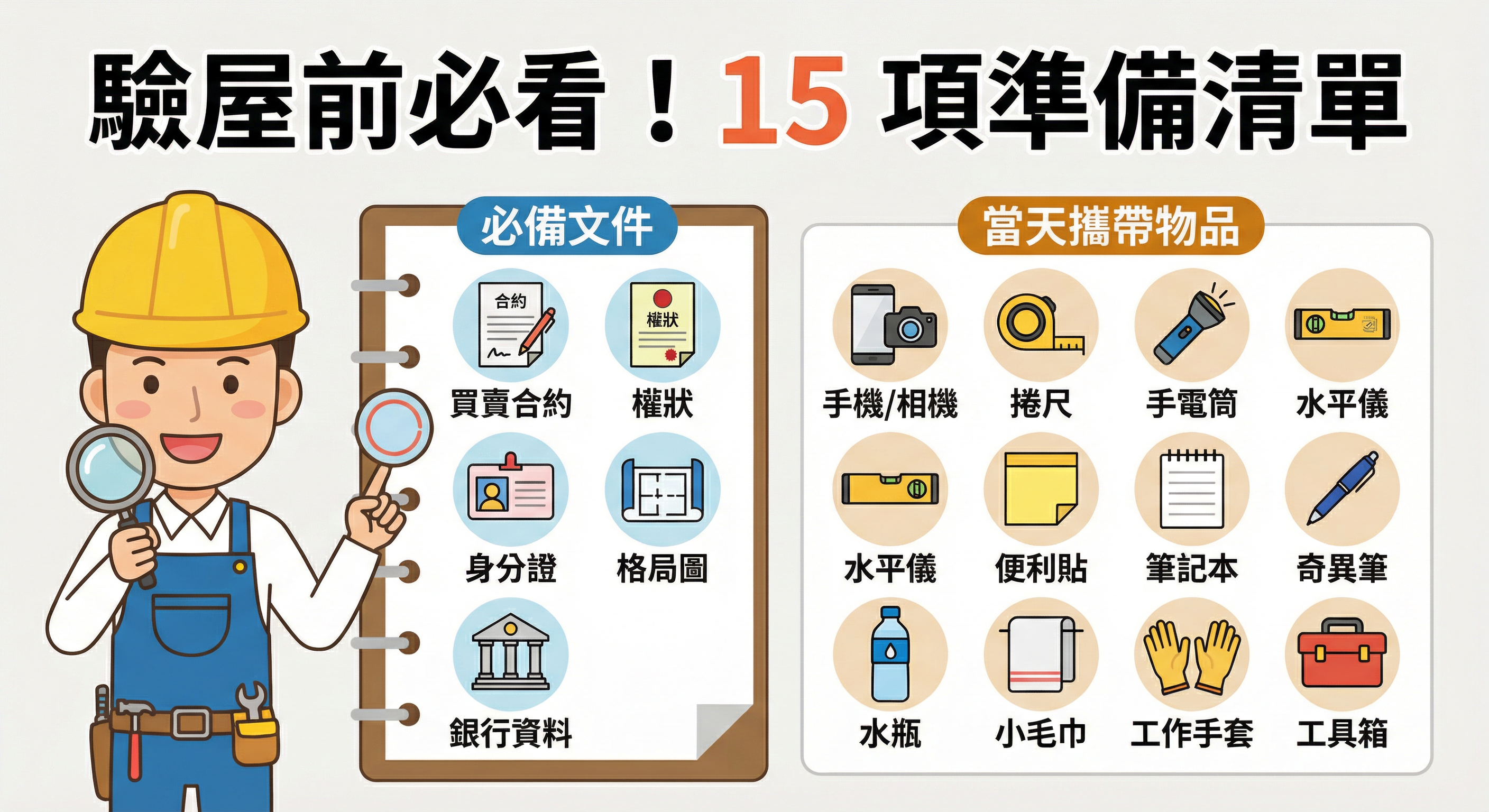 驗屋前必看！15 項準備清單，少一項都可能白跑一趟
