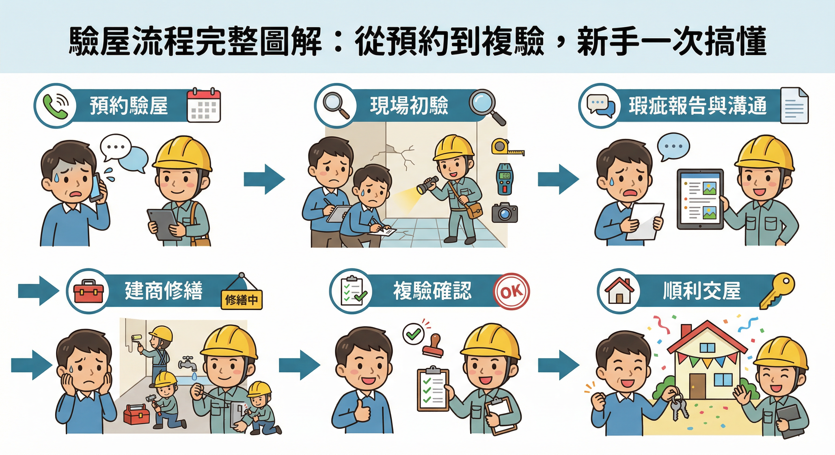 驗屋流程完整圖解：從預約到複驗，新手一次搞懂